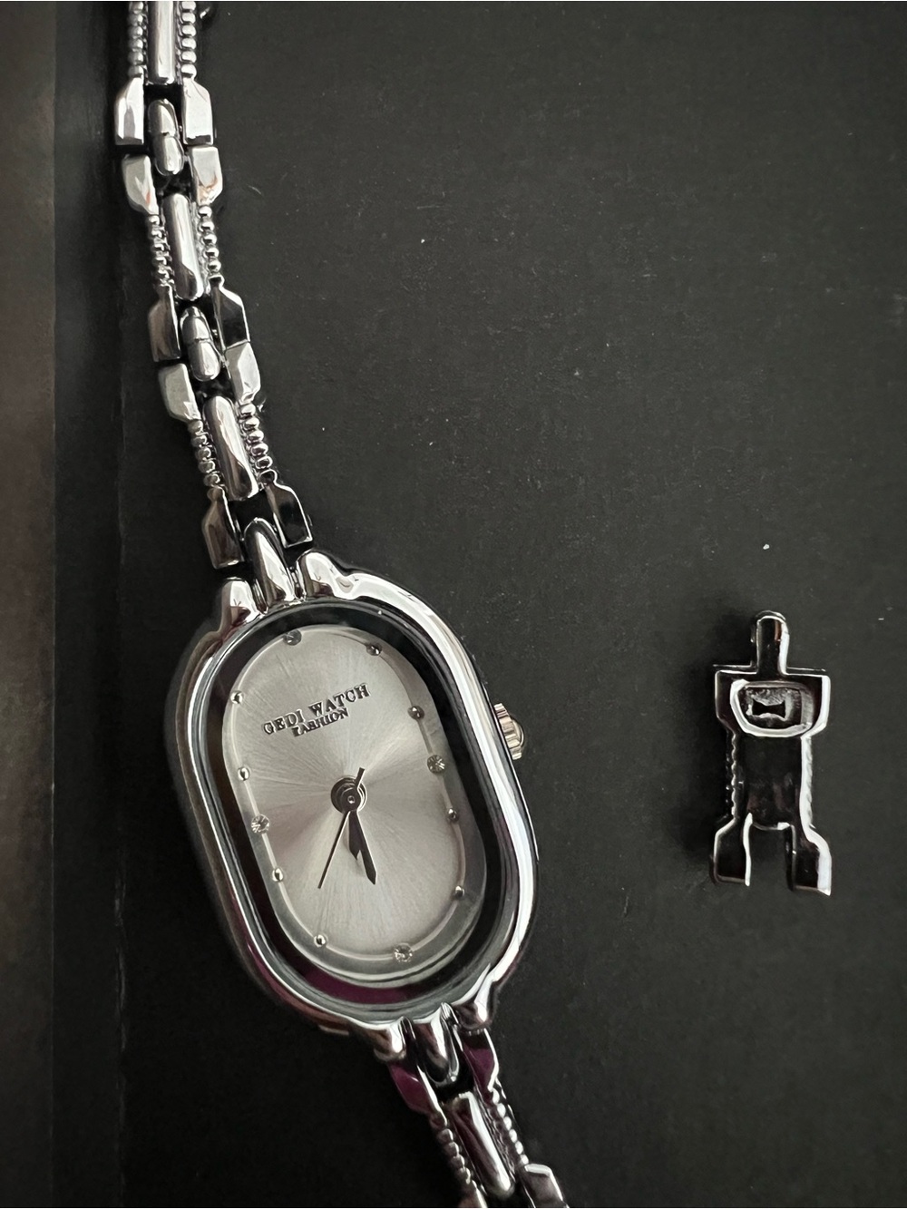 Silver Oval Womens Bracelet Watch